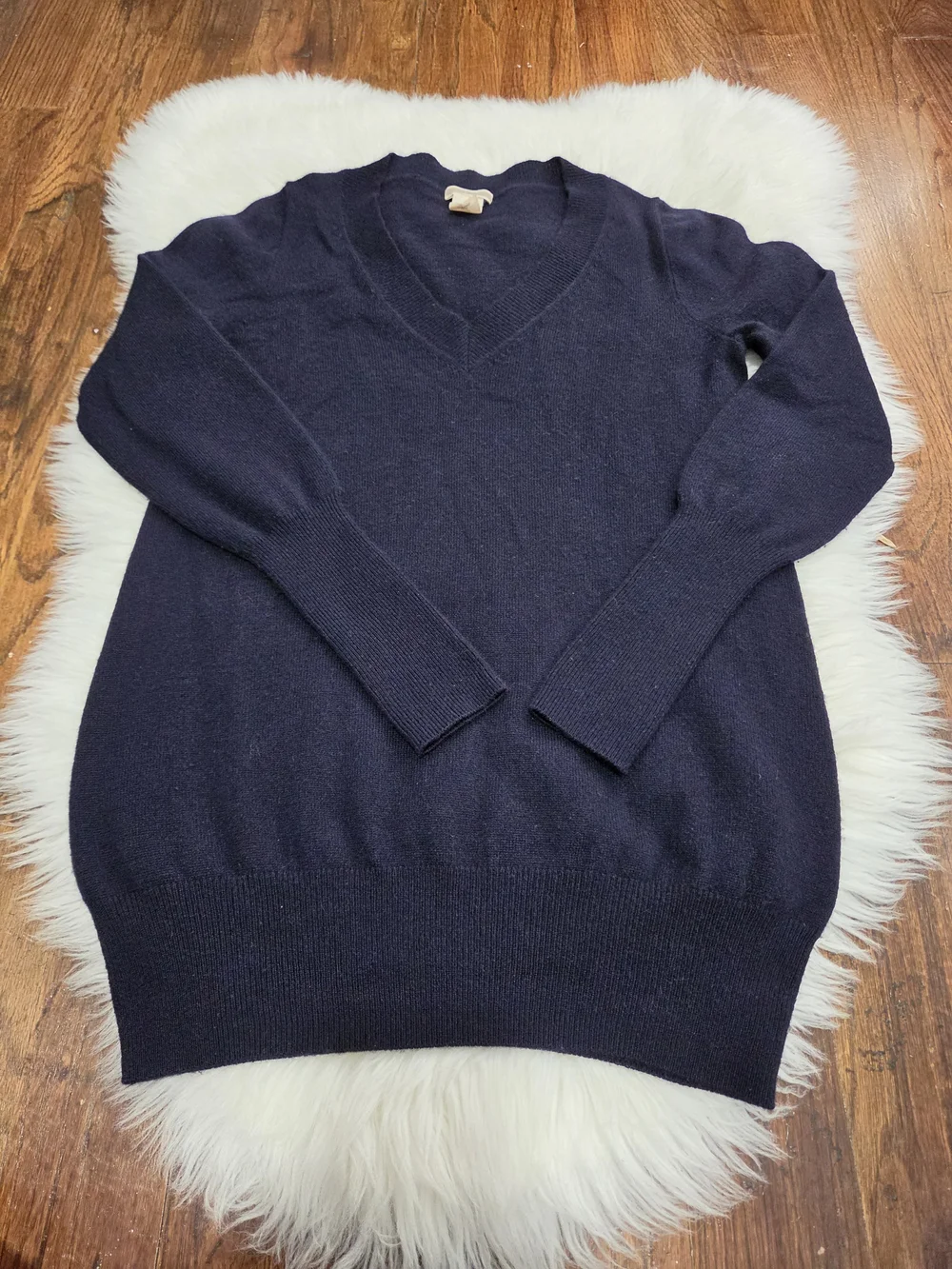 J.crew  Women's V-Neck Long Sleeve Sweater - Navy